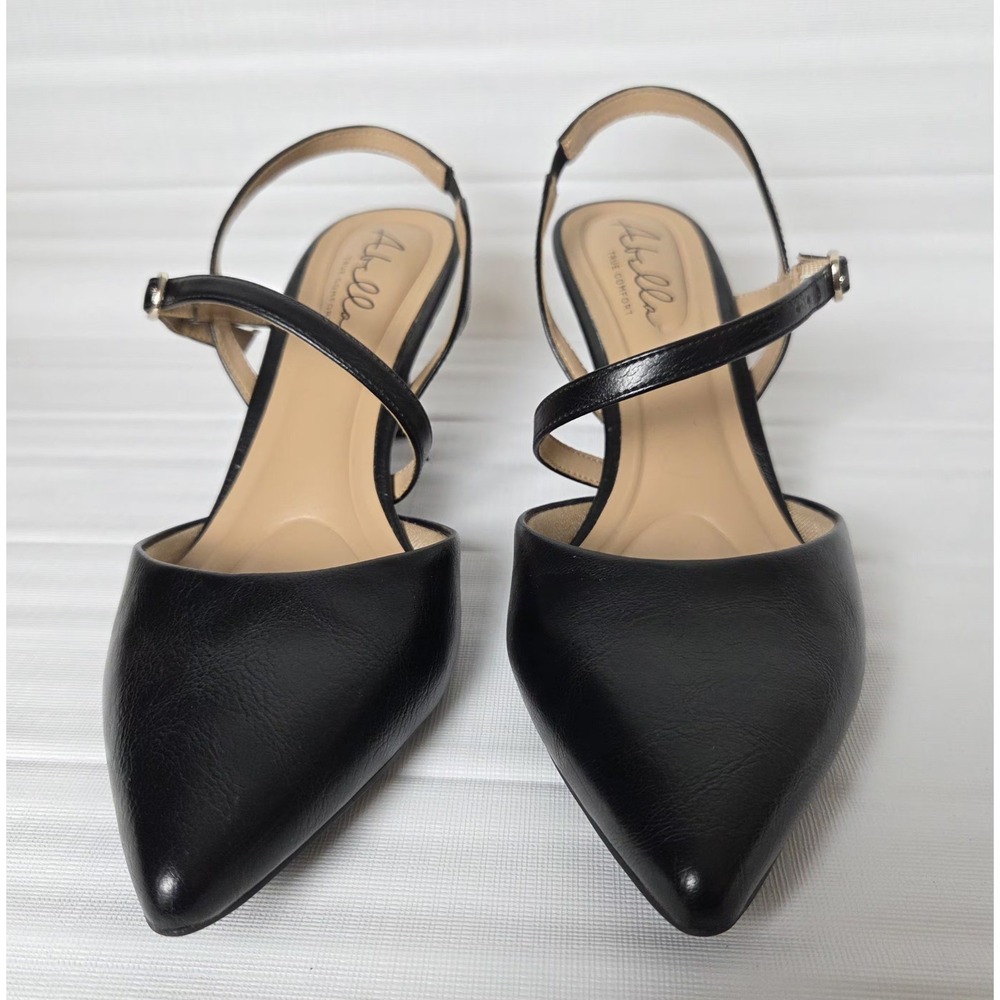 Abella True Comfort Pumps Women's 9.5M Black Cushioned Dress Shoe 2" Heel